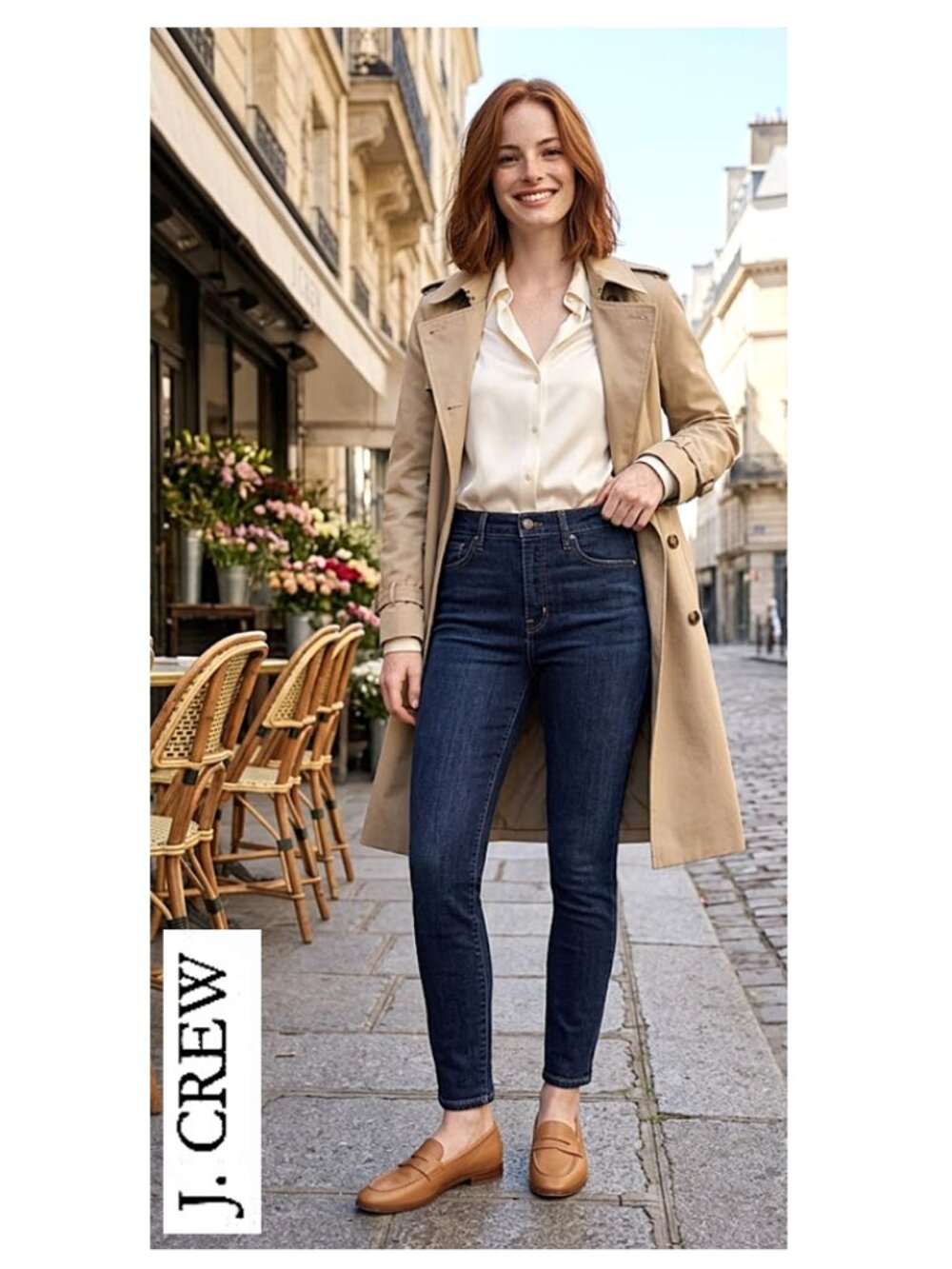 J. Crew - Dark wash high rise skinny blue jeans
